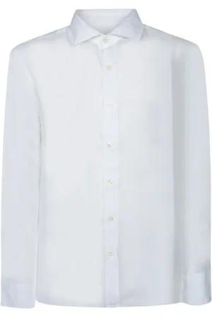 120% Lino Homme, Chemises, Blanc, Taille: L Chemise Slim Fit en Lin