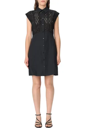 Liu Jo Femme, Robes, Noir, Taille: 42 FR Robe Midi Blanche Col en V Style Élégant