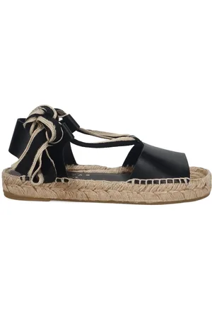 Paloma Barceló Femme, Chaussures, Noir, Taille: 40 EU Sandales en Cuir Noir Aintza