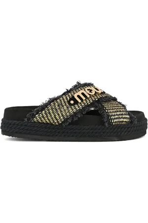 Mou Femme, Chaussures, Noir, Taille: 40 EU Sandalette Noire en Corde Croisée