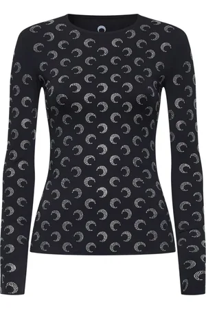 Marine Serre Femme, Tops, Noir, Taille: 42 FR Collection de Mode Élégante