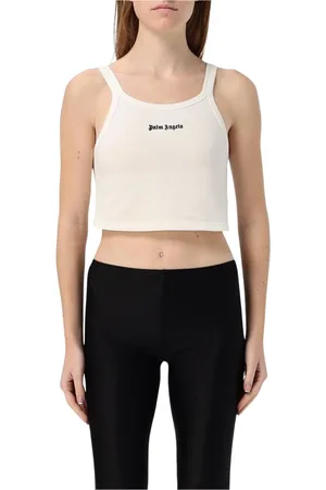 Palm Angels Femme, Tops, Blanc, Taille: 36 FR Débardeur côtelé
