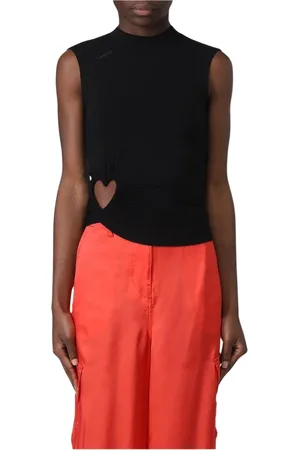 AMBUSH Femme, Tops, Noir, Taille: 36 FR Haut Noir Sans Manches avec Découpe