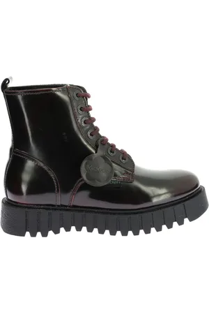 Kickers Femme, Chaussures, Noir, Taille: 37 EU Bottes en Cuir à Lacets Facet