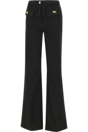 Elisabetta Franchi Femme, Jeans, Noir, Taille: W25 Jean noir en coton teinté flared