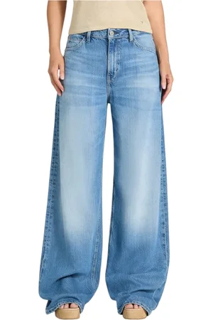 Guess Femme, Jeans, Bleu, Taille: W26 Lavage Clair Large Jambe Jeans Denim