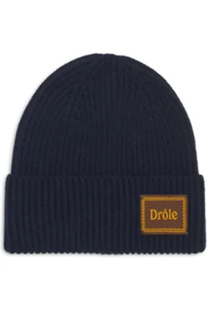Drôle de Monsieur Homme, Accessoires, Bleu, Taille: ONE Size Bonnet en Laine Bleu Marine Côtelé