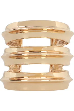 Self-Portrait Femme, Accessoires, Jaune, Taille: ONE Size Bracelet en Acier Plaqué Or