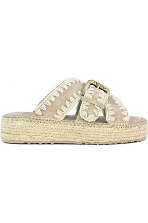 Mou Femme, Chaussures, Rose, Taille: 38 EU Sandales Roses en Daim Crochet