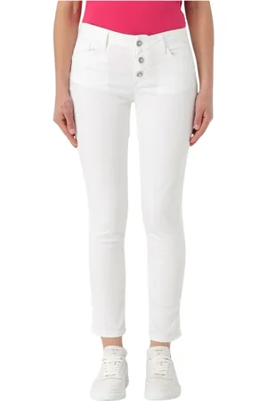Liu Jo Femme, Jeans, Blanc, Taille: W27 Jean Skinny Rose à Boutons