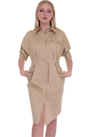 HUGO BOSS Femme, Robes, , Taille: 38 FR Robe chemisier à manches tombantes et boutons