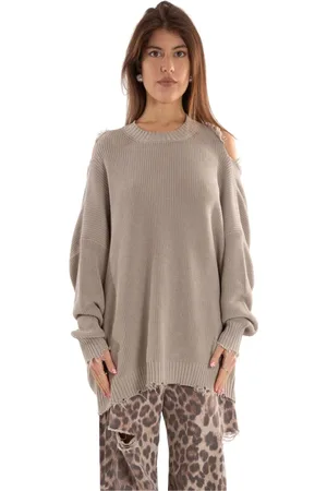 ANIYE BY Femme, Pulls, Gris, Taille: 40 FR Pull Déchiré Dos Nu