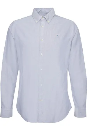 Barbour Homme, Chemises, Bleu, Taille: L Chemise Bleue à Manches Longues, Style Oxford