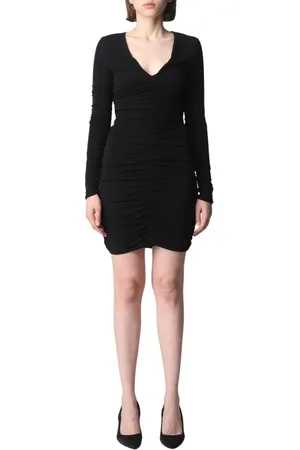 Pinko Femme, Robes, Noir, Taille: 42 FR Élégante Robe Noire Mini Plissée