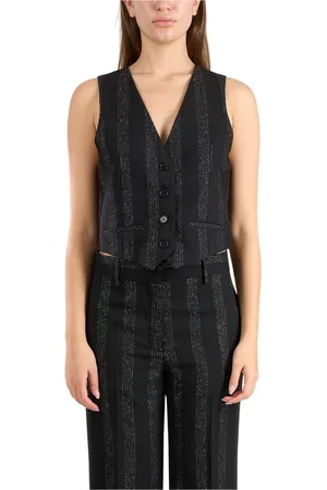 Msgm Femme, Vestes, Noir, Taille: 40 FR Gilet en laine lurex coupe slim