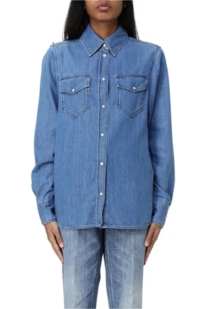 Liu Jo Femme, Blouses et Chemises, Bleu, Taille: 36 FR Chemise Bleue à Boutons pour Femmes