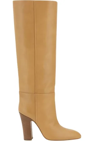 PARIS TEXAS Femme, Chaussures, Brun, Taille: 37 EU Bottes en Cuir Marron à Talon Bloc