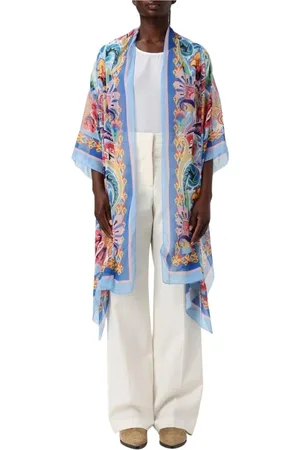 Etro Femme, Blouses et Chemises, Multicolore, Taille: 38 FR Kimono en Soie Multicolore Veste