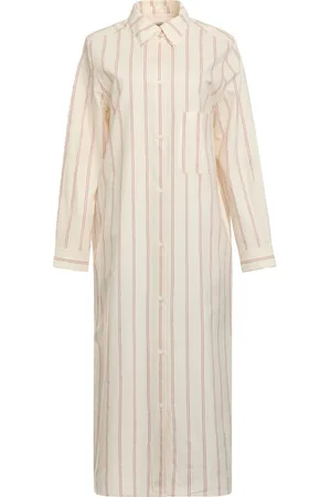 Totême Femme, Robes, , Taille: 36 FR Robe chemise à rayures avec poches et soie