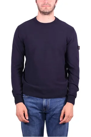 Peuterey Homme, Pulls, Bleu, Taille: L Pull en Coton Bleu à Col Rond
