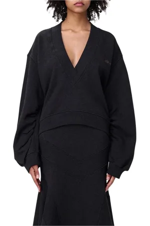 The Attico Femme, Pulls, Gris, Taille: 32 FR Ensemble SweaT-shirt Jupe Col en V Gris