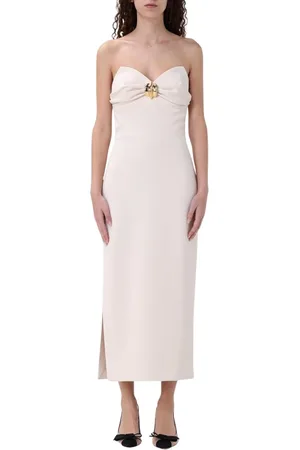Elisabetta Franchi Femme, Robes, , Taille: 42 FR Robe Midi Noire avec Fente