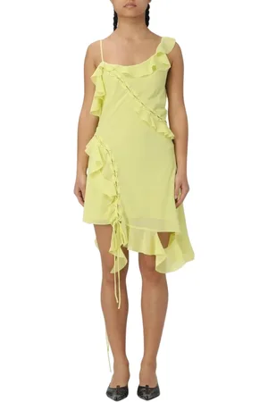 Acne Studios Femme, Robes, Jaune, Taille: 40 FR Robe Mini Asymétrique à Volants
