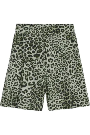 A PAPER KID Homme, Shorts, Vert, Taille: S Animal Print Bermuda Shorts