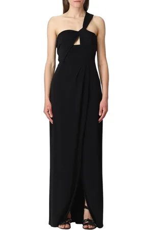 Patrizia Pepe Femme, Robes, Noir, Taille: 40 FR Robe Maxi Élégante Une Épaule