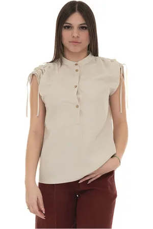 Woolrich Femme, Tops, , Taille: 38 FR Chemisier à encolure ronde et boutons ronds
