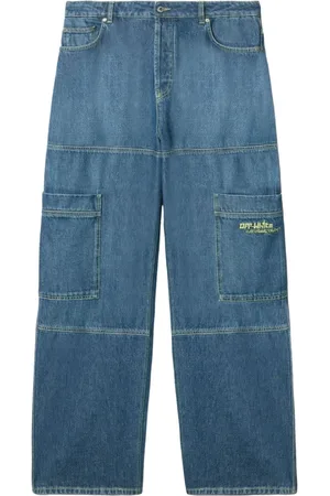 OFF-WHITE Homme, Jeans, Bleu, Taille: W33 Indigo Cargo Denim Jeans