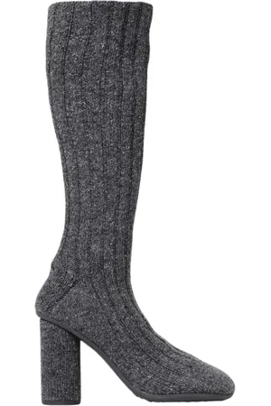 Bottega Veneta Femme, Chaussures, Noir, Taille: 41 EU Botte en laine à talon haut