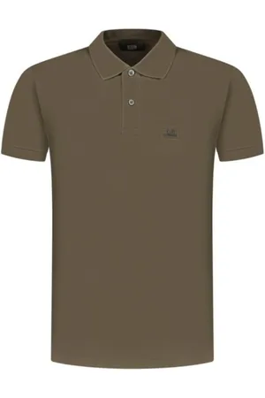 C.P. Company Homme, Tops, Vert, Taille: 3XL Stretch Piquet Logo Polo Ivy