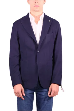 Manuel Ritz Homme, Vestes, Bleu, Taille: L Blazer Bleu Non Doublé Ligne Nuvola