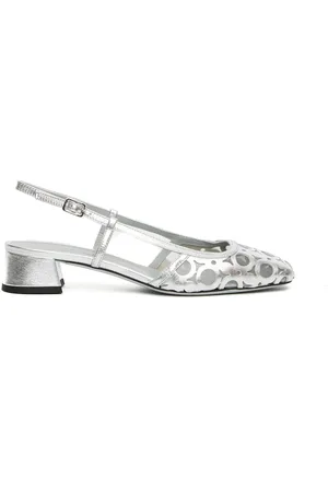 ROBERTO FESTA Femme, Chaussures, Gris, Taille: 40 EU Chaussures Slingback en cuir et tissu argent
