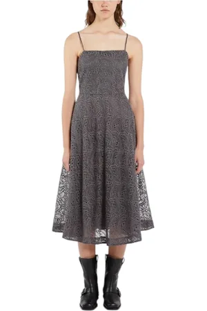 MARELLA Femme, Robes, Gris, Taille: 40 FR Robe Midi en Dentelle Gris Ardoise