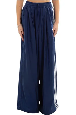 Y-3 Femme, Pantalons, Bleu, Taille: 40 FR Pantalon Large en Nylon à 3 Rayures
