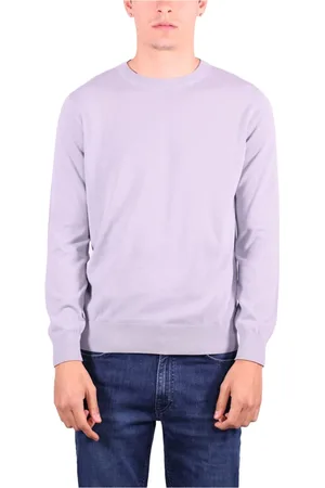 KANGRA CASHMERE Homme, Pulls, Violet, Taille: M Pull en Coton à Col Rond