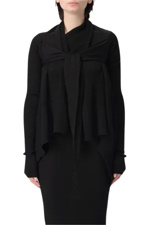 Rick Owens Femme, Blouses et Chemises, Noir, Taille: 38 FR Gilet en Tricot Côtelé