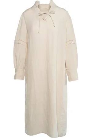 Hest Hést, Femme, Robes, , Taille: 36 FR Élégante Robe en Lin à Col en V