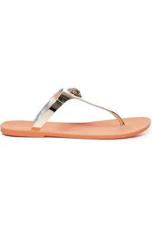 Kurt Geiger Femme, Chaussures, Brun, Taille: 40 EU Sandales Métalliques Bronze avec Logo en Cristal