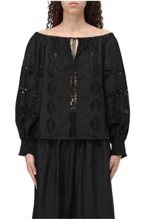 Liu Jo Femme, Blouses et Chemises, Noir, Taille: 38 FR Chemise Noire pour Femme à Boutons