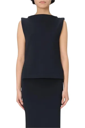 LIVIANA CONTI Femme, Tops, Bleu, Taille: 38 FR Pull en Tricot Bleu à Col Rond