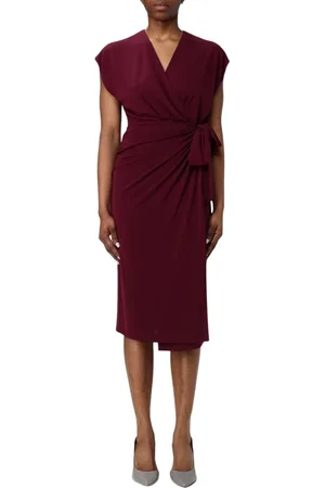HANITA Femme, Robes, Rouge, Taille: 38 FR Robe Midi Jersey Bleue Style Élégant
