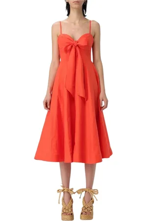 ZIMMERMANN Femme, Robes, Rouge, Taille: 36 FR Robe Rouge en Lin Style Élégant