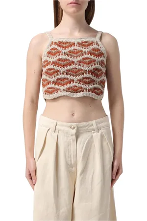 Alanui Femme, Tops, Multicolore, Taille: 38 FR Débardeur Tricot Crème Jaune