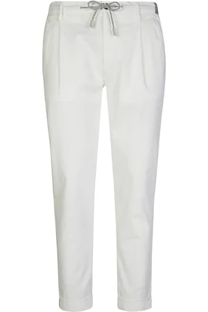ELEVENTY Homme, Pantalons, Blanc, Taille: W33 Pantalon de jogging en coton Regimental
