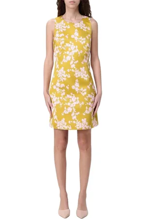 Elisabetta Franchi Femme, Robes, Jaune, Taille: 44 FR Robe Jaune à Imprimé Floral
