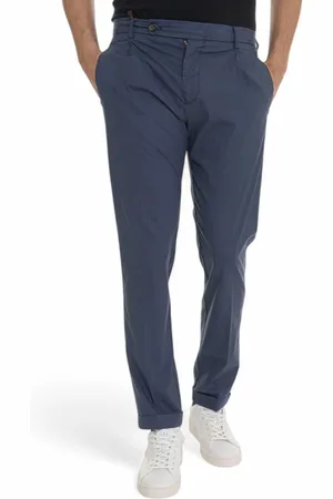 Berwich Homme, Pantalons, Bleu, Taille: L Pantalon Slim Fit