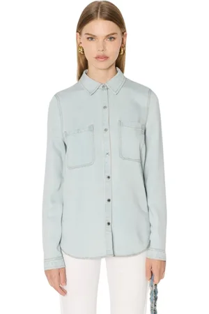 Berenice Femme, Blouses et Chemises, Bleu, Taille: 36 FR Cataline Chemise fluide en denim bleu